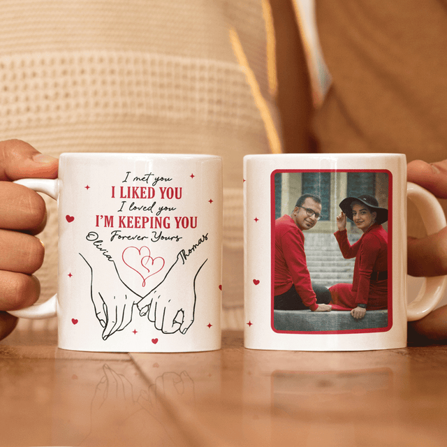 Couple Hand Holding Custom 3D Inflated Effect Printed Mug