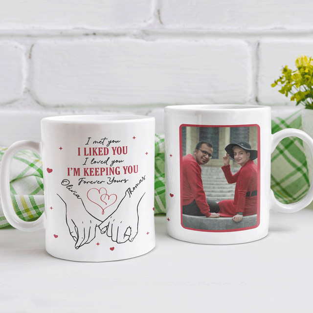 Couple Hand Holding Custom 3D Inflated Effect Printed Mug