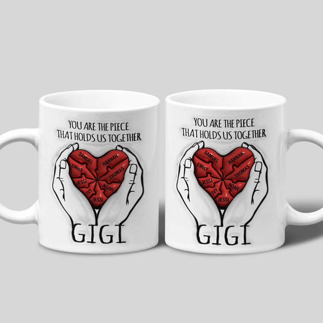 Heart Puzzle Custom 3D Inflated Effect Printed Mug