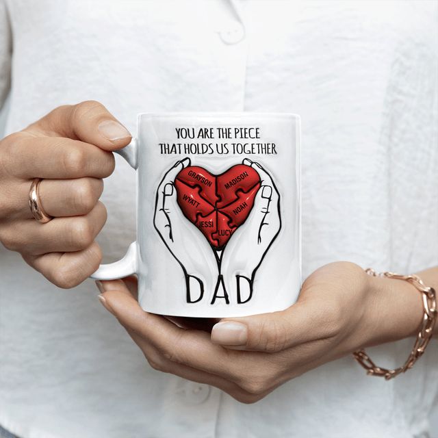 Heart Puzzle Custom 3D Inflated Effect Printed Mug