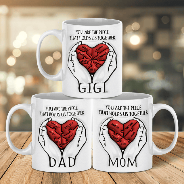 Heart Puzzle Custom 3D Inflated Effect Printed Mug