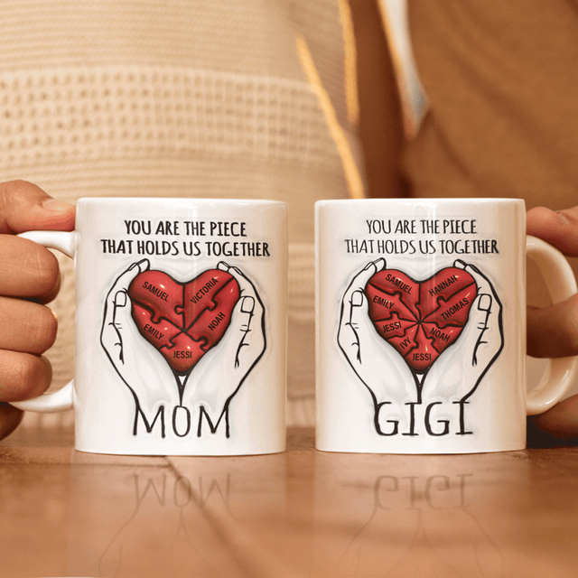 Heart Puzzle Custom 3D Inflated Effect Printed Mug