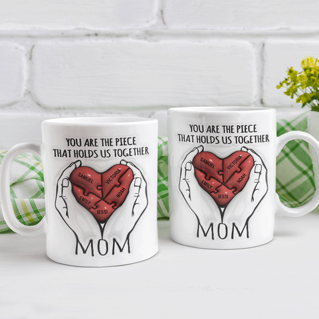 Heart Puzzle Custom 3D Inflated Effect Printed Mug