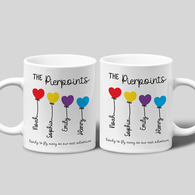 Balloon Heart Design Family Custom 3D Inflated Effect Printed Mug