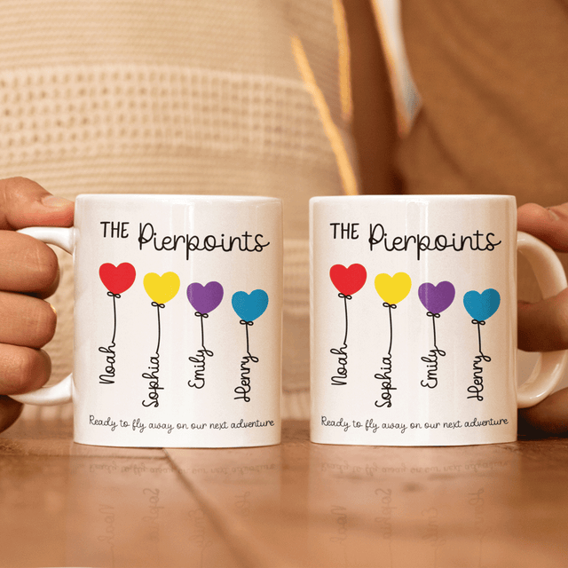 Balloon Heart Design Family Custom 3D Inflated Effect Printed Mug