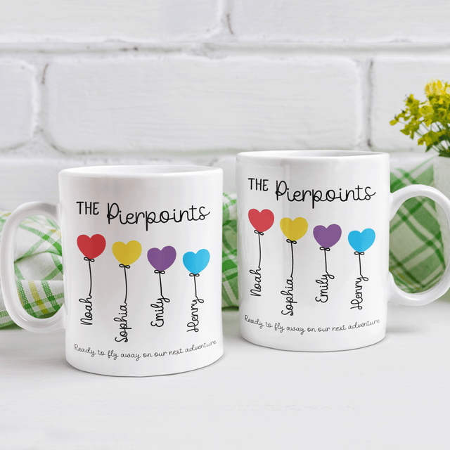 Balloon Heart Design Family Custom 3D Inflated Effect Printed Mug