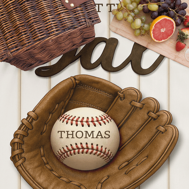We Caught the Best Dad – Custom Baseball Themed Picnic Blanket