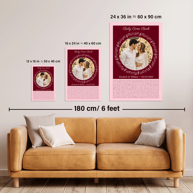 Circular Photo Tickled Pink Framed Art Print, Custom Song Lyrics & Name