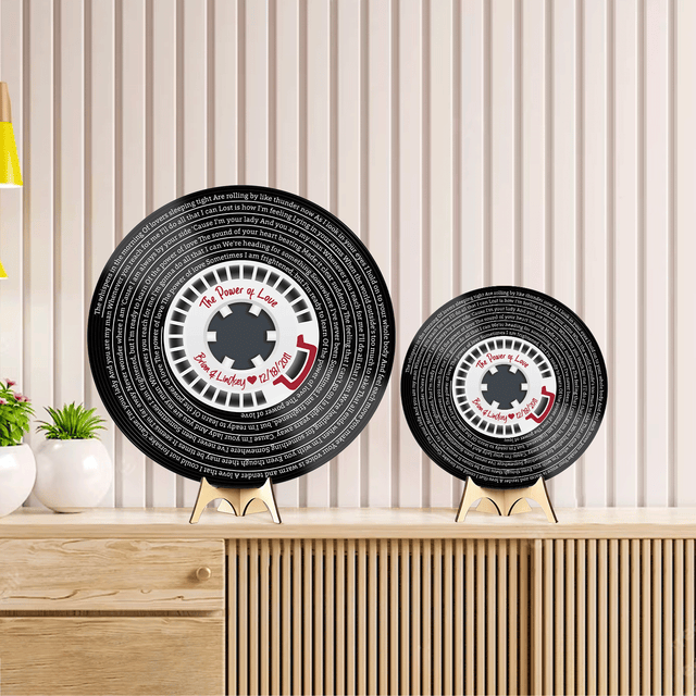 Custom Song Lyrics, Supply Reel Cassette, Customizable Song Name And Text Round Wood Sign