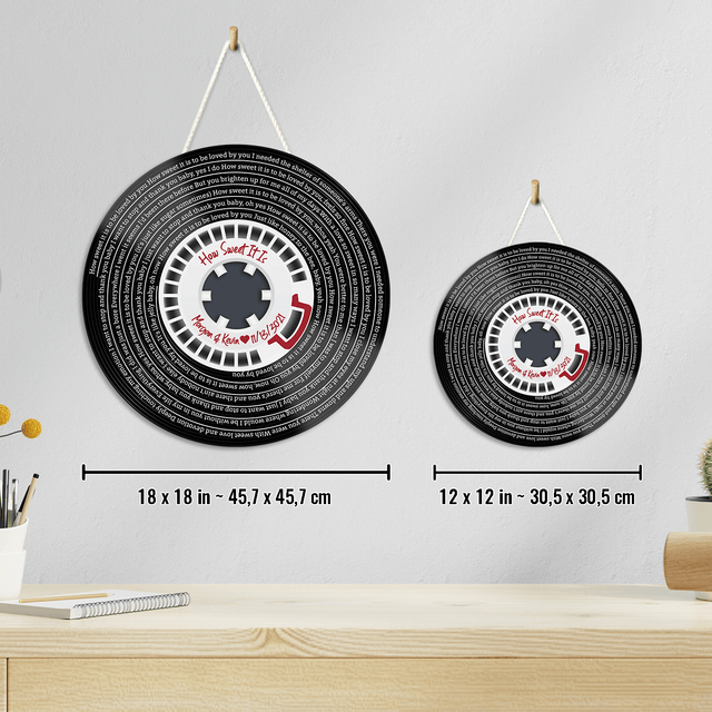 Custom Song Lyrics, Supply Reel Cassette, Customizable Song Name And Text Round Wood Sign