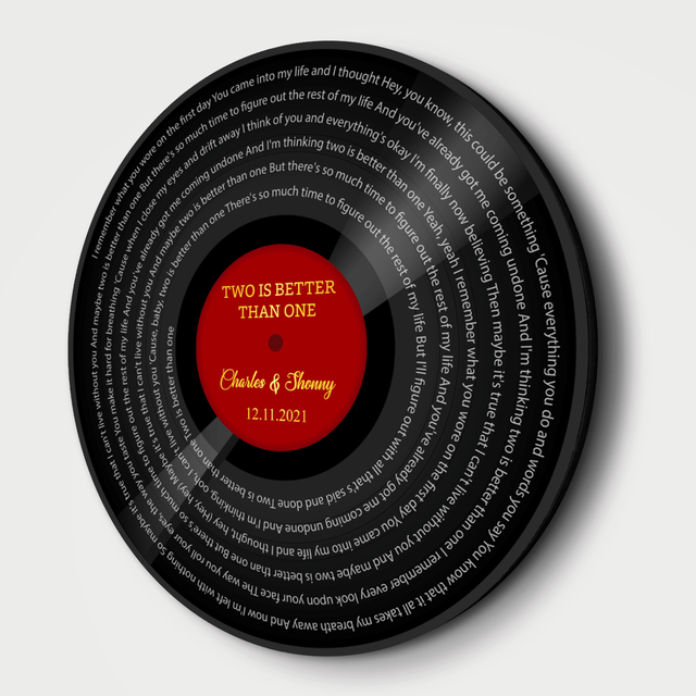 Custom Song Lyrics, Vinyl Record Art, Customizable Song Name And Text Round Wood Sign