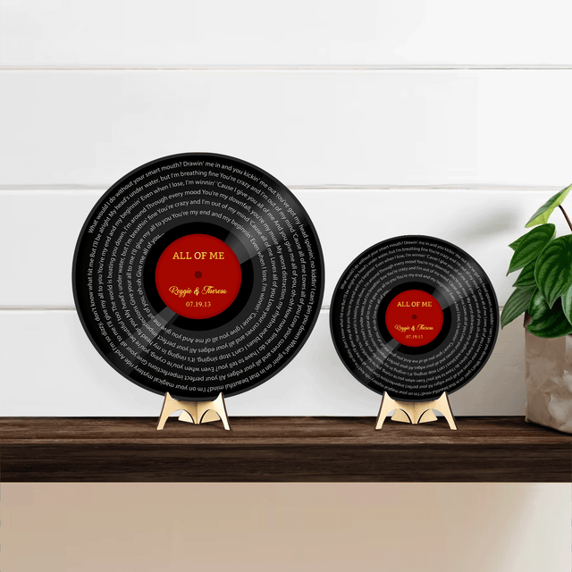 Custom Song Lyrics, Vinyl Record Art, Customizable Song Name And Text Round Wood Sign