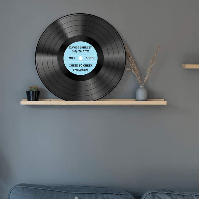 Custom Round Sign, Customizable Name And Text, Vinyl Record Art