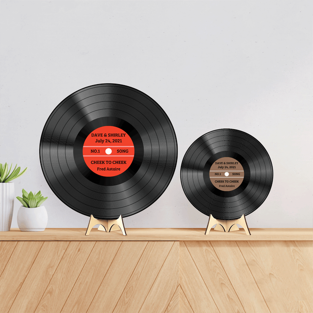 Custom Round Sign, Customizable Name And Text, Vinyl Record Art