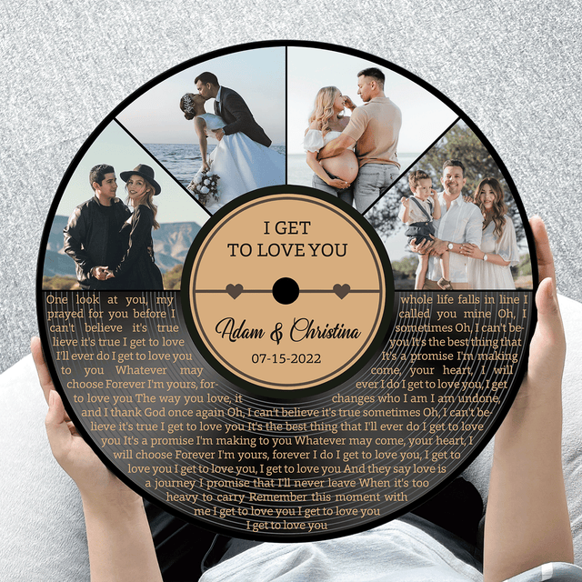 Custom Round Sign, Customizable Song Lyrics, Photo And Text, Half Vinyl Record