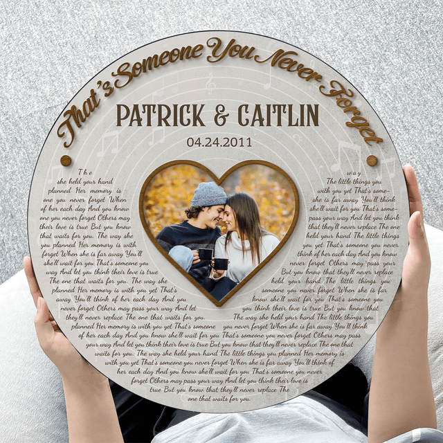 Custom Song Lyrics, Upload Photo, Customizable Song Name And Text Round Wood Sign