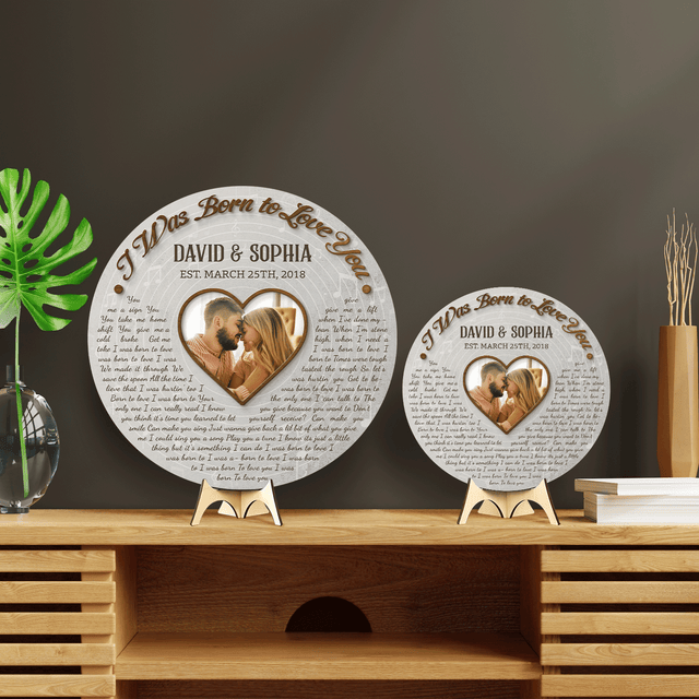 Custom Song Lyrics, Upload Photo, Customizable Song Name And Text Round Wood Sign