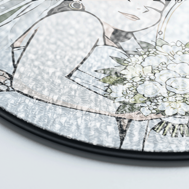 Personalized Photo and Floral Stained Glass Suncatcher