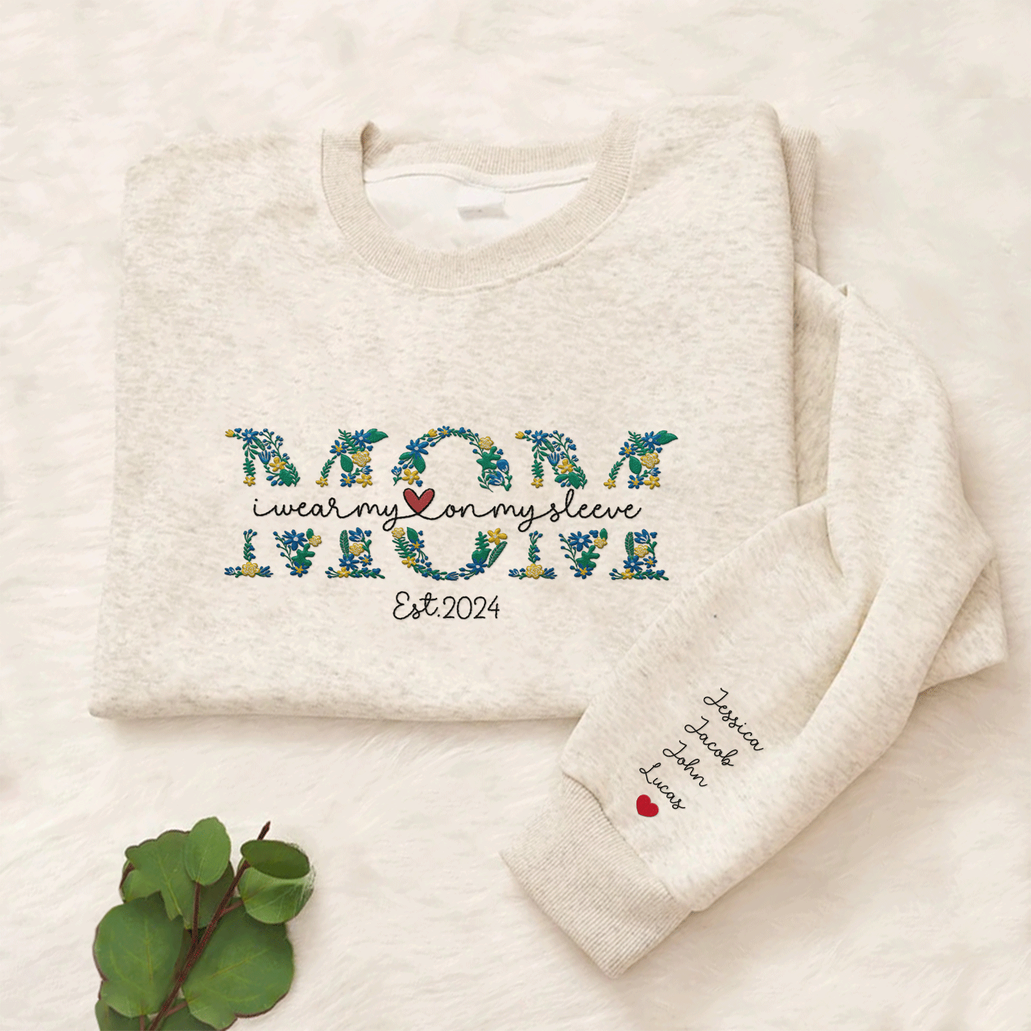 Mom Floral Embroidered Sweatshirt SWE01