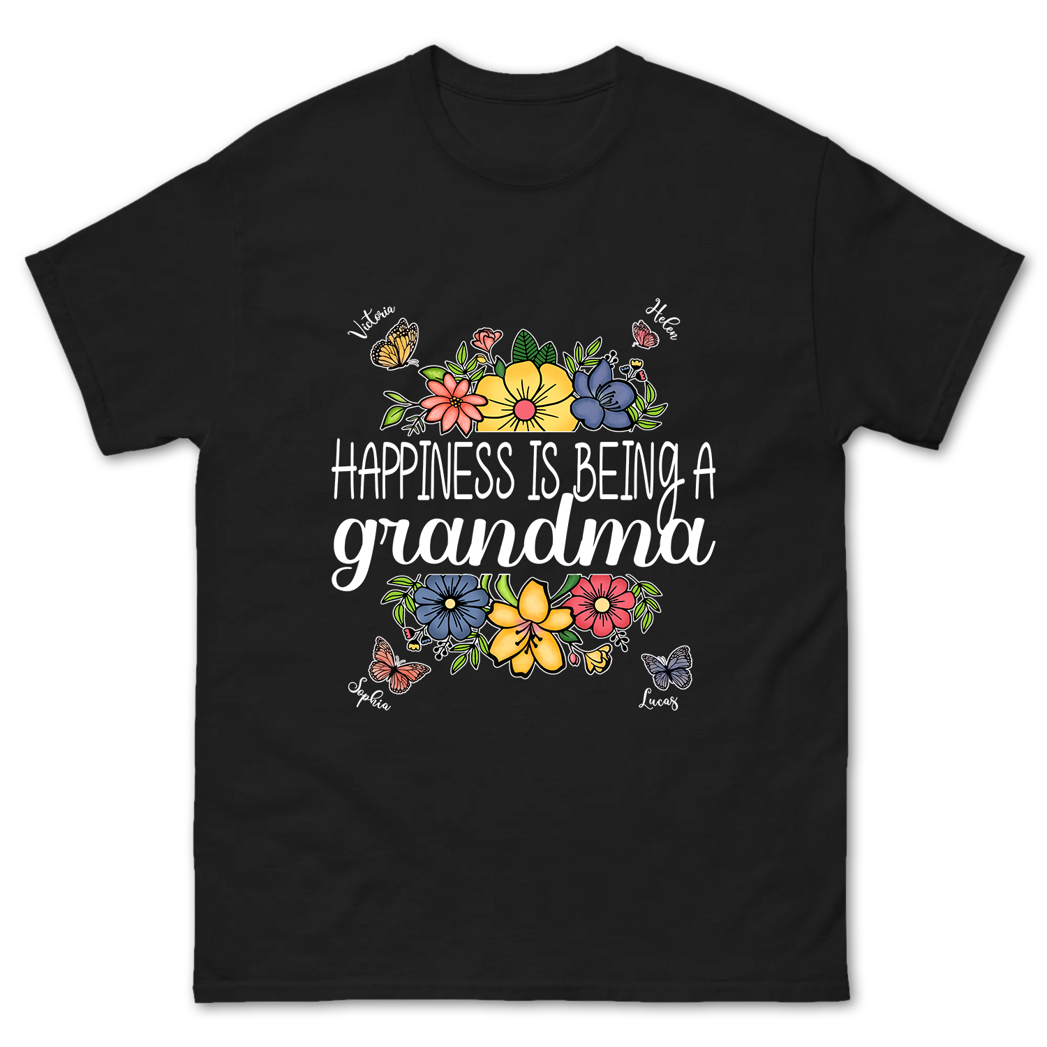 Personalized Floral Grandma Shirt