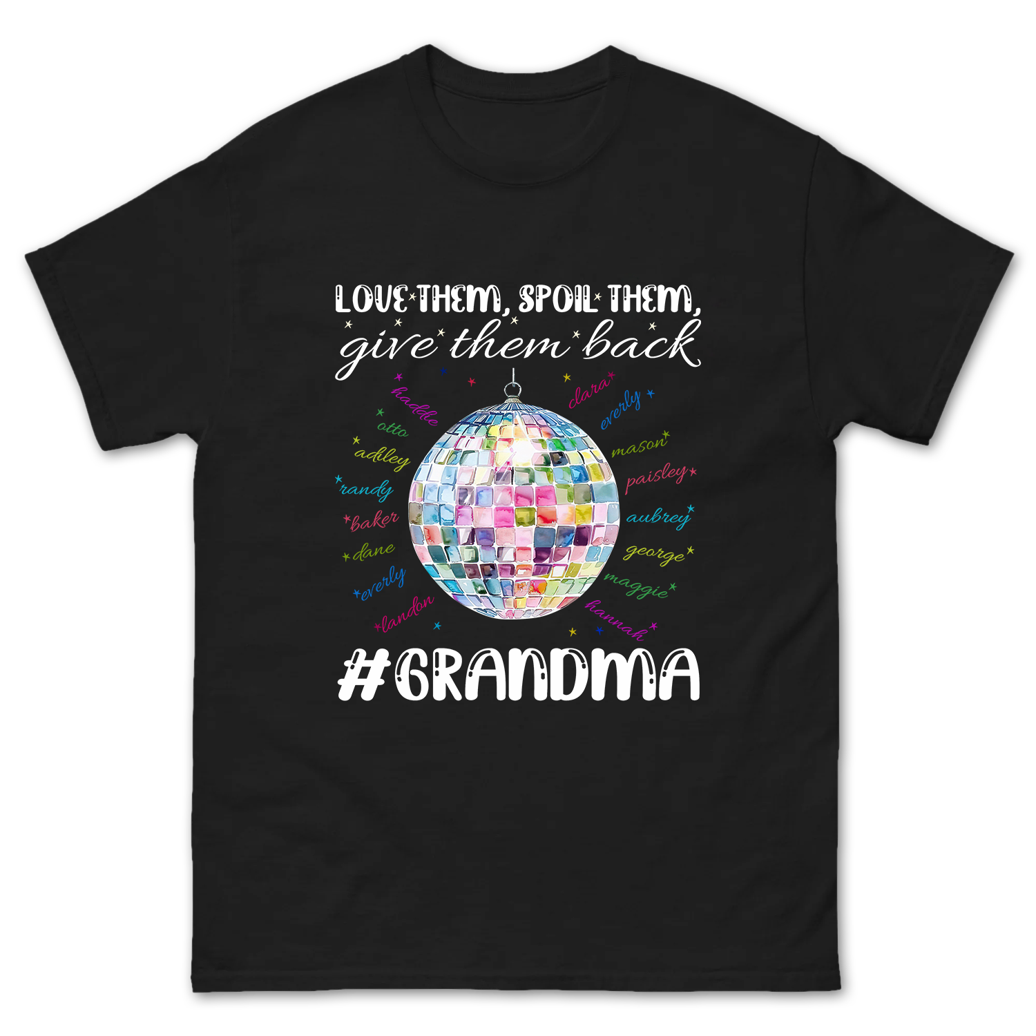 Personalized Grandma Disco Design Shirt