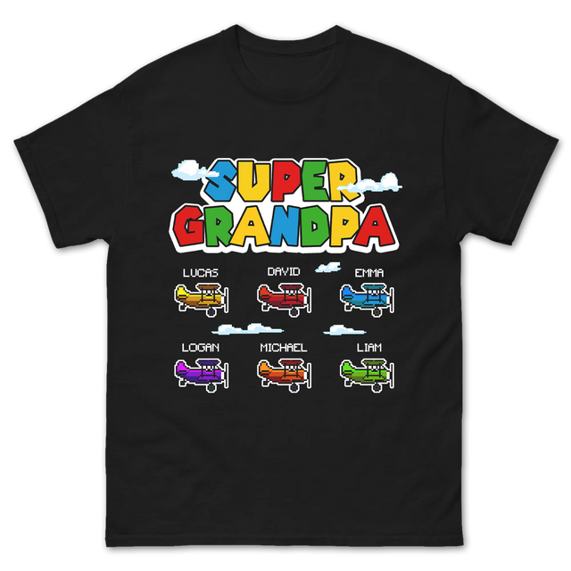 Custom Super Grandpa Helicopter Design Shirt