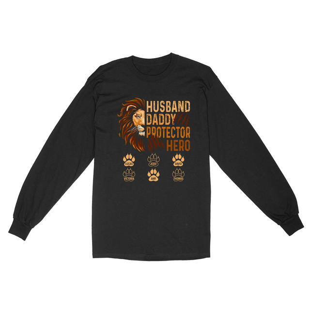 Custom Husband Daddy Protector Hero Lion Design Shirt