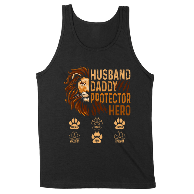 Custom Husband Daddy Protector Hero Lion Design Shirt