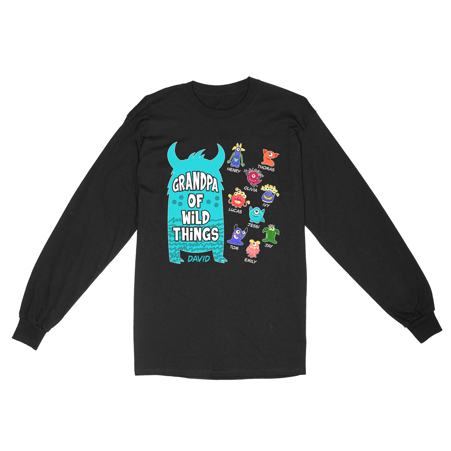 Custom Grandpa of Wild Things Monster Cartoon Design Shirt