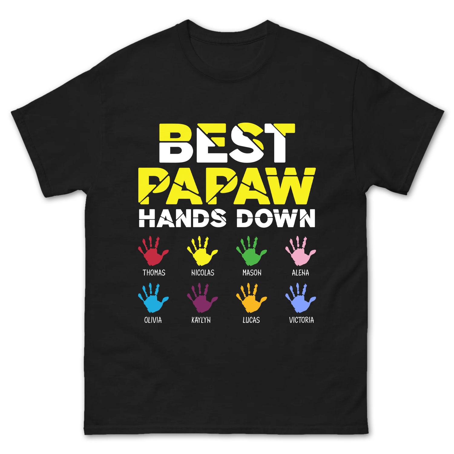 Custom Best Papaw Handprints Design Shirt