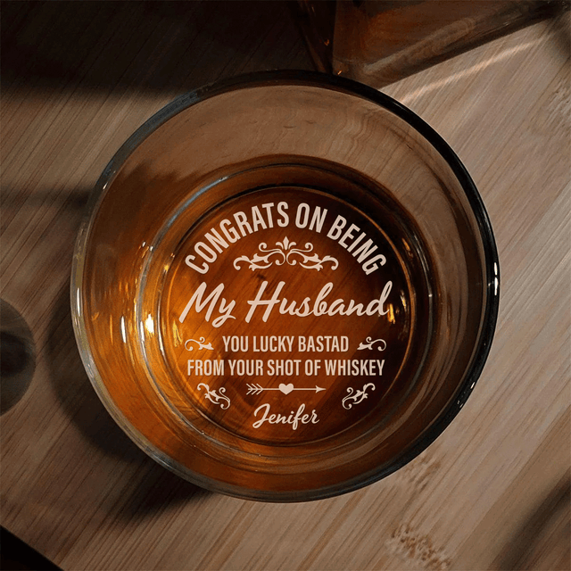 Personalized Engraved Whiskey Glass For Husband, Boyfriend