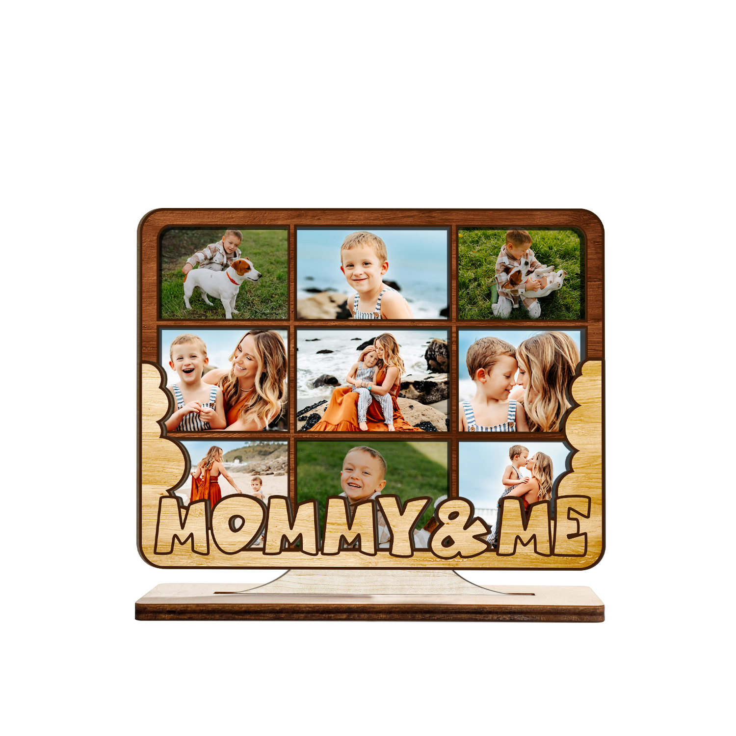 Mommy And Me, Custom Photo, Wooden Plaque 3 Layers