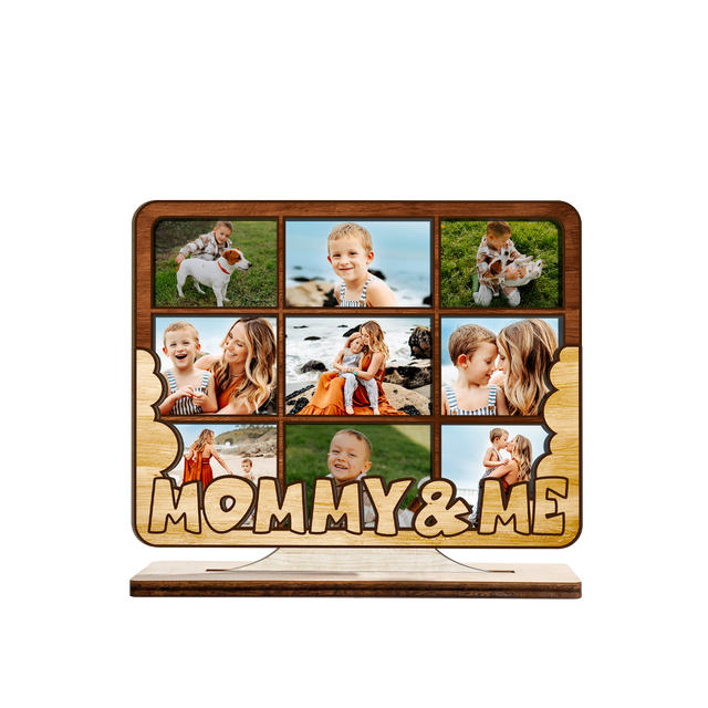 Mommy And Me, Custom Photo, Wooden Plaque 3 Layers