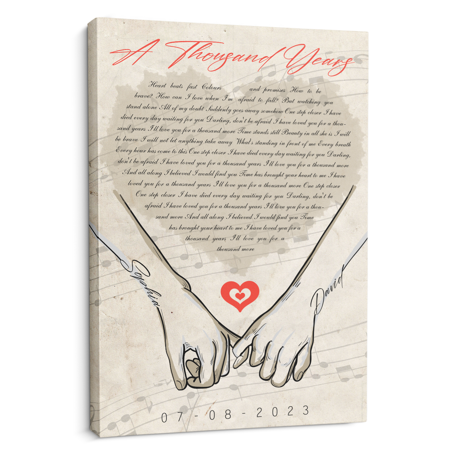 Forever Together Canvas, Custom Song Lyrics, Name & Date