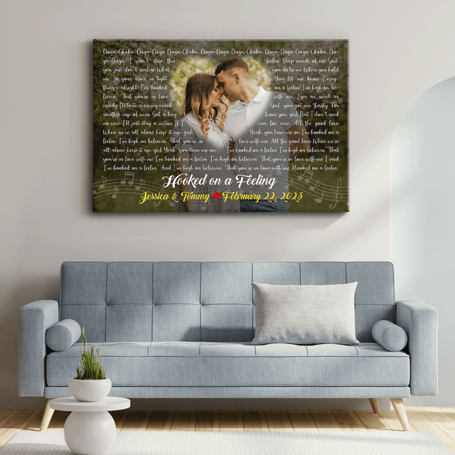 Personalized Valentine Gifts for Him, 5 Year Anniversary Gifts for Her,  Vinyl Record Canvas Wall Art - Magic Exhalation