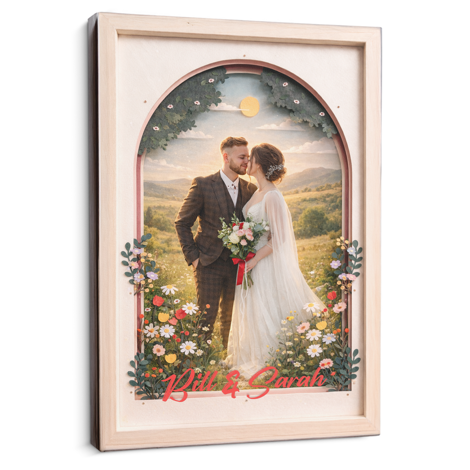 Personalized Couple Canvas Wall Art with Names & Date – Romantic Wedding & Anniversary Gift