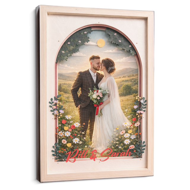 Personalized Couple Canvas Wall Art with Names & Date – Romantic Wedding & Anniversary Gift