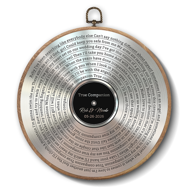 Personalized Song Lyrics Vinyl Record - Framed Round Wall Art - KARL04