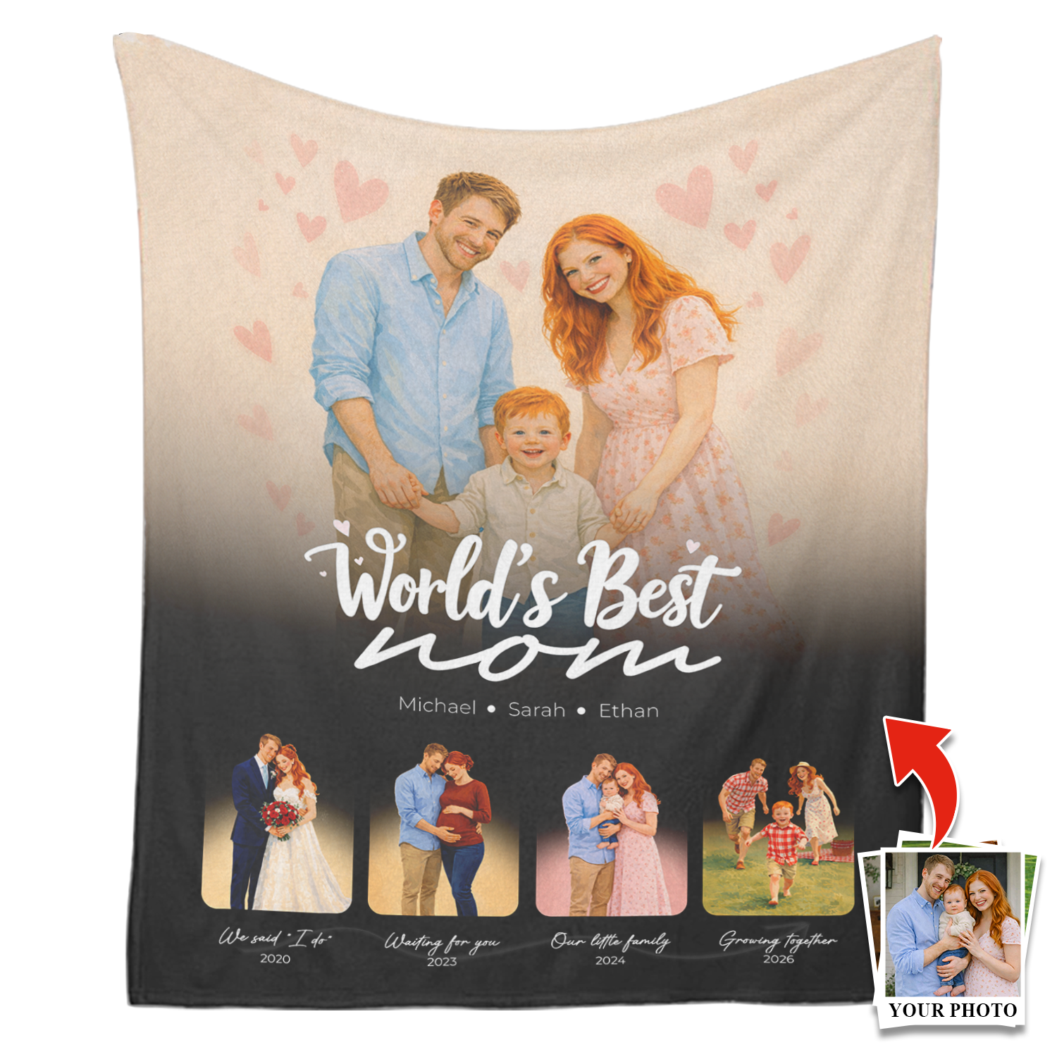 Personalized World’s Best Mom Blanket – Custom Photo Mother’s Day Gift