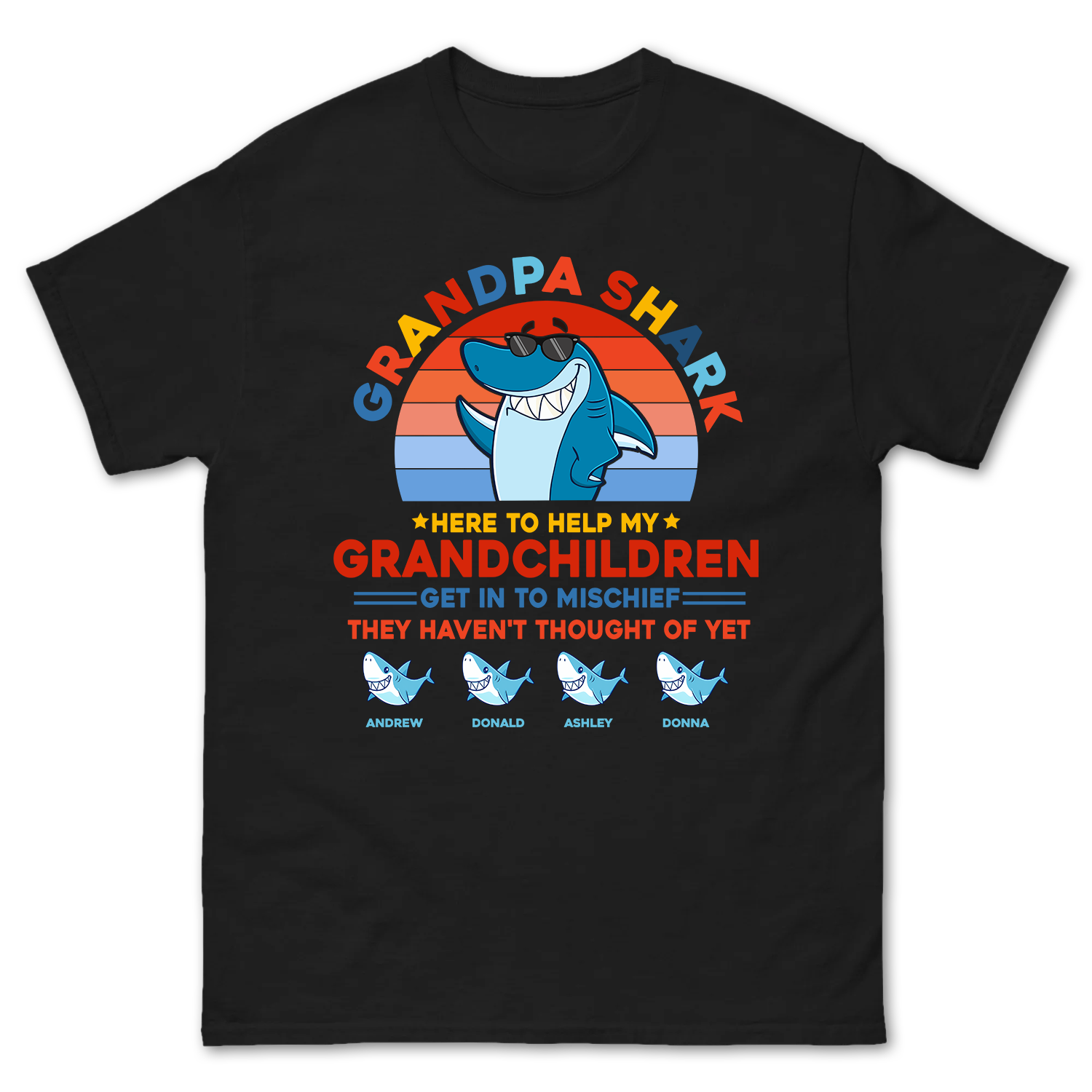 Personalized Grandpa Shark Shirt