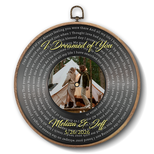 Personalized Song Lyrics Vinyl Record - Framed Round Wall Art - KARL07