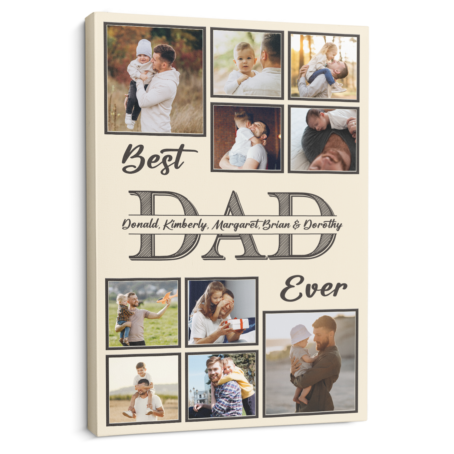 Best Dad Ever Photo Collage Canvas Print