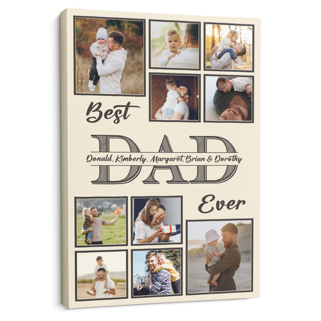 Best Dad Ever Photo Collage Canvas Print