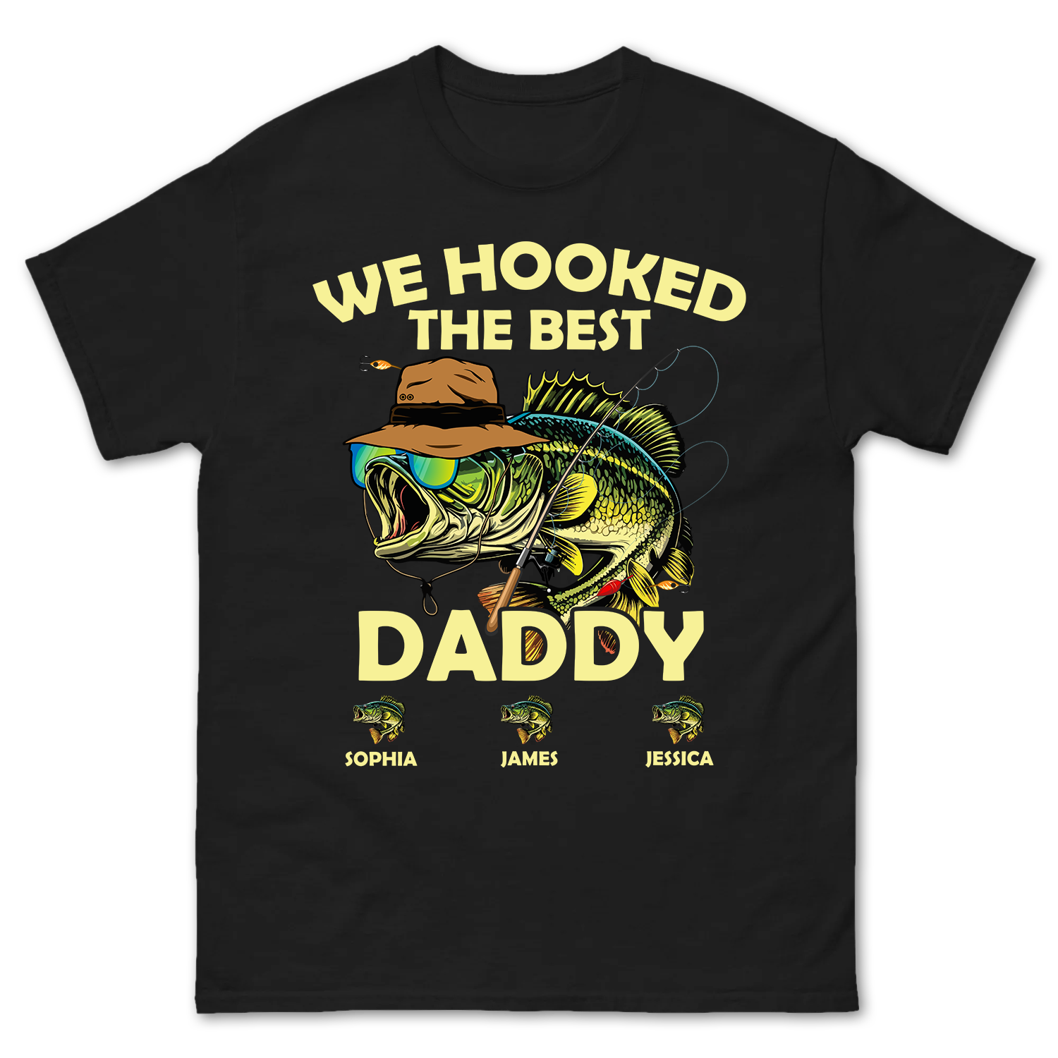 Personalized Father's Day Fish Design Shirt