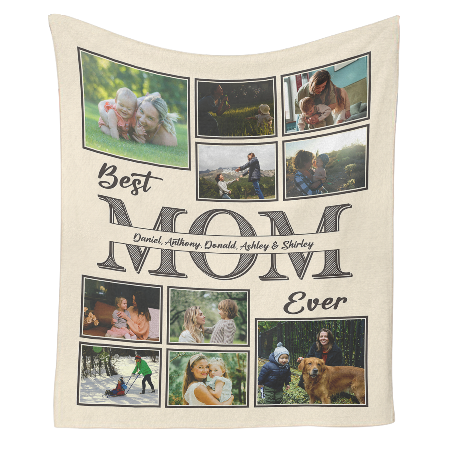 Personalized Photo Blanket for Mom - Best Mom Ever Picture Blanket