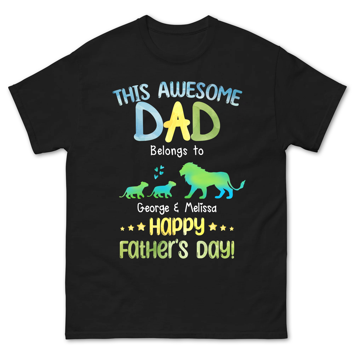 Personalized Father's Day Lion Family Shirt