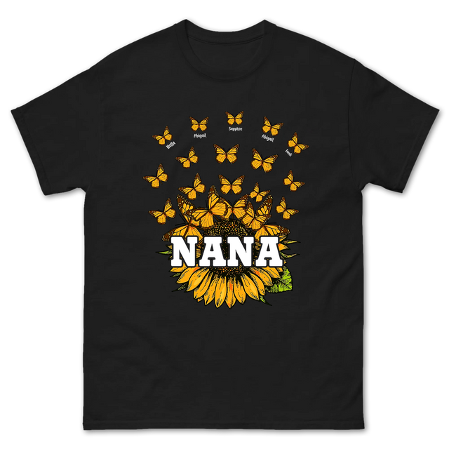 Nana Sunflower Butterfly Design Shirt