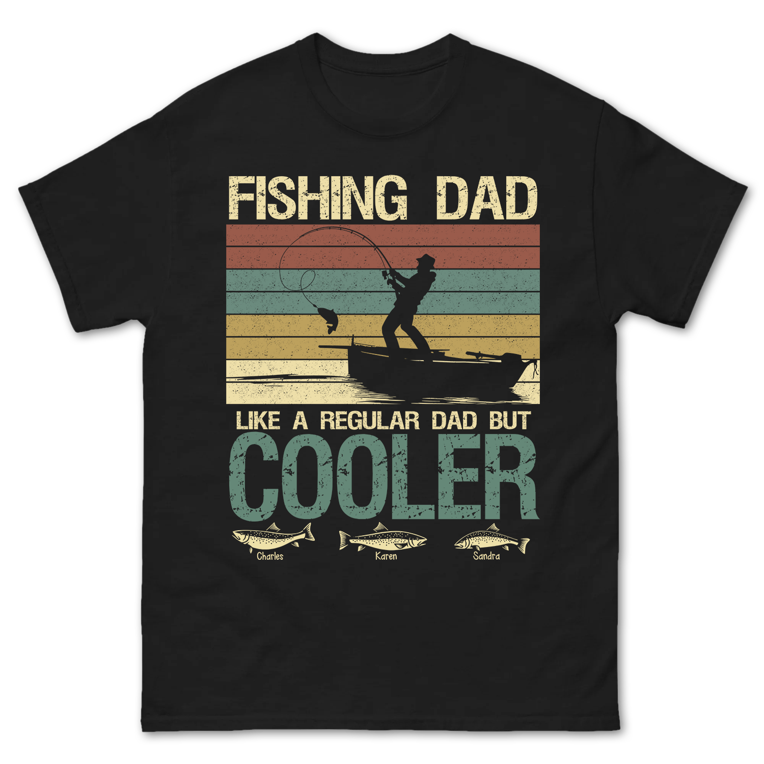 Personalized Fishing Dad Custom Children Name Shirt