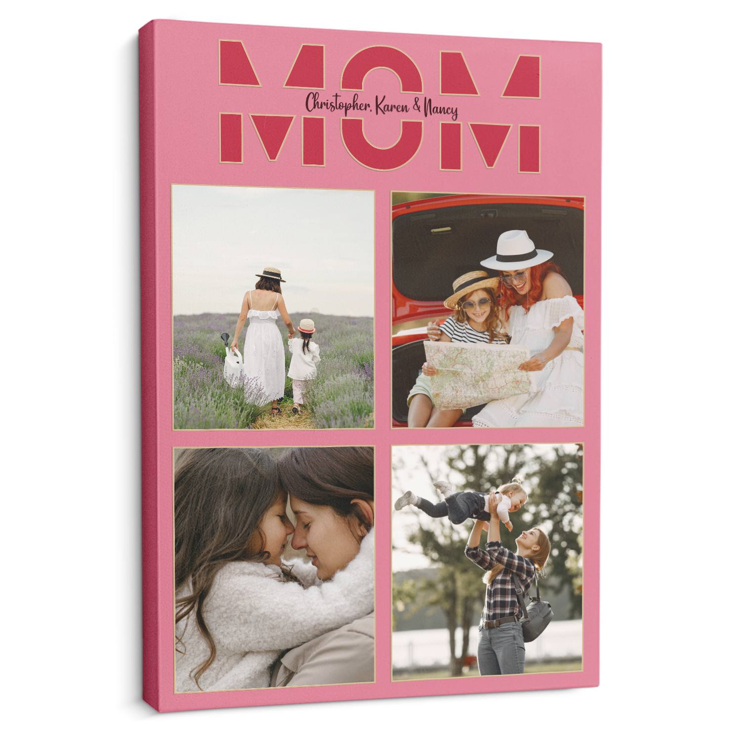 Mom Photo Collage Canvas Wall Art Custom 4 Pictures