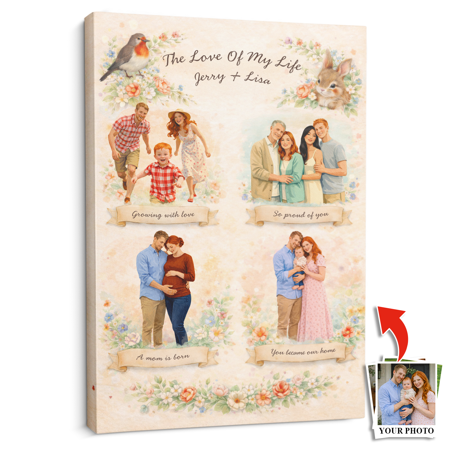 Personalized Mother’s Day Canvas Gift for Mom or Grandma